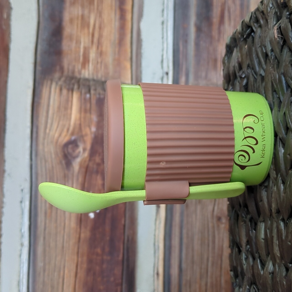 Keka Eco Friendly Wheat Cup Green Travel Mug Oatmeal